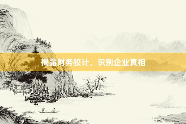 揭露财务狡计,识别企业真相