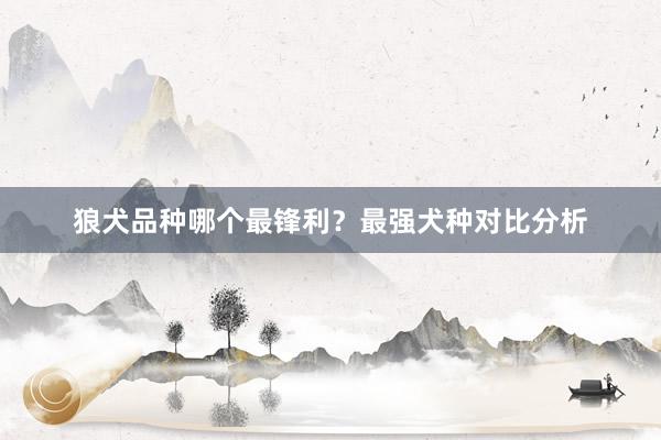 狼犬品种哪个最锋利？最强犬种对比分析